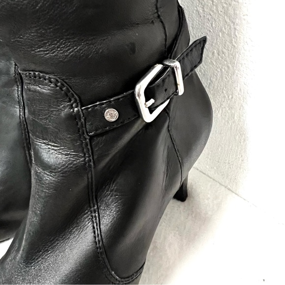 ANTONIO MELANI Tall Black Leather Heeled Boots Size 8.5M - Picture 6 of 11